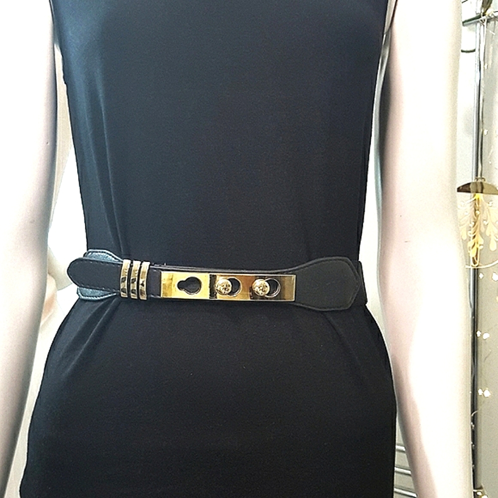 High Waist Belt🎀Elastic Stretchy Thin Golden Buckle Dress Belt
